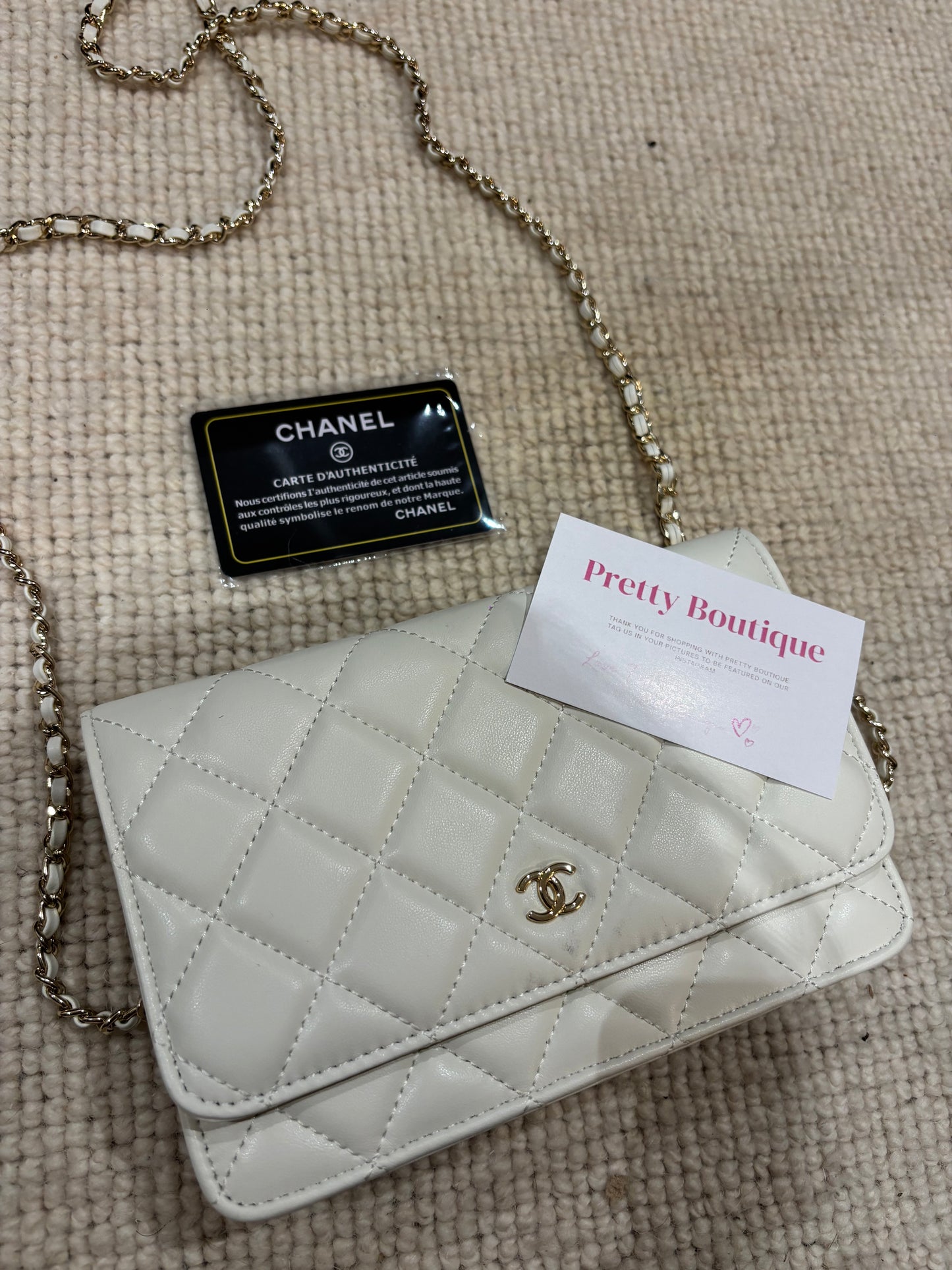 White and gold small cc crossover bags