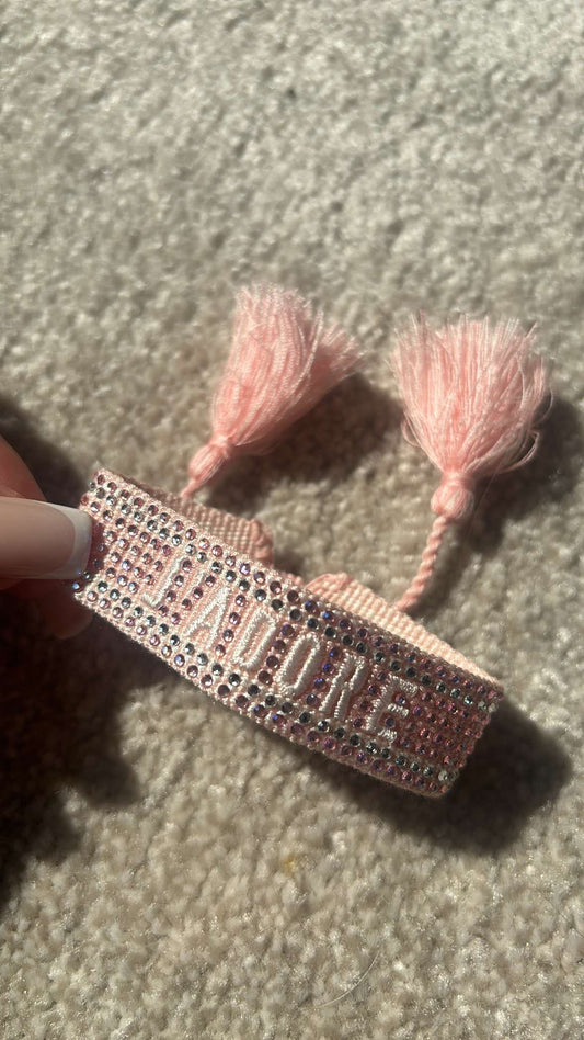 Glitter bracelet styled by LR - baby pink