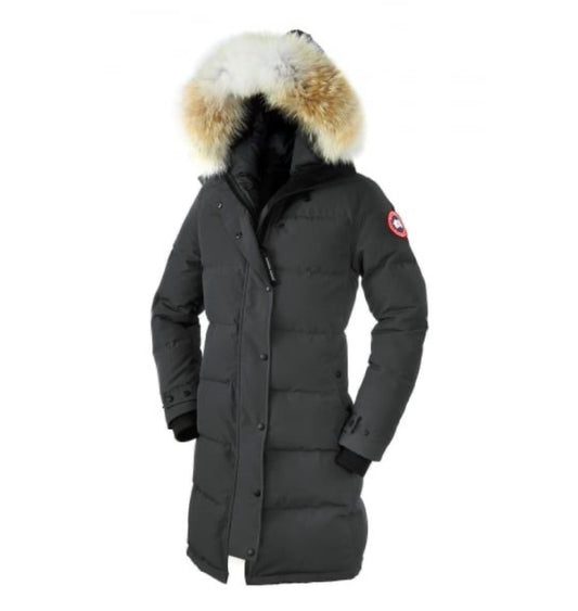 Grey Canada coat with fur size XS