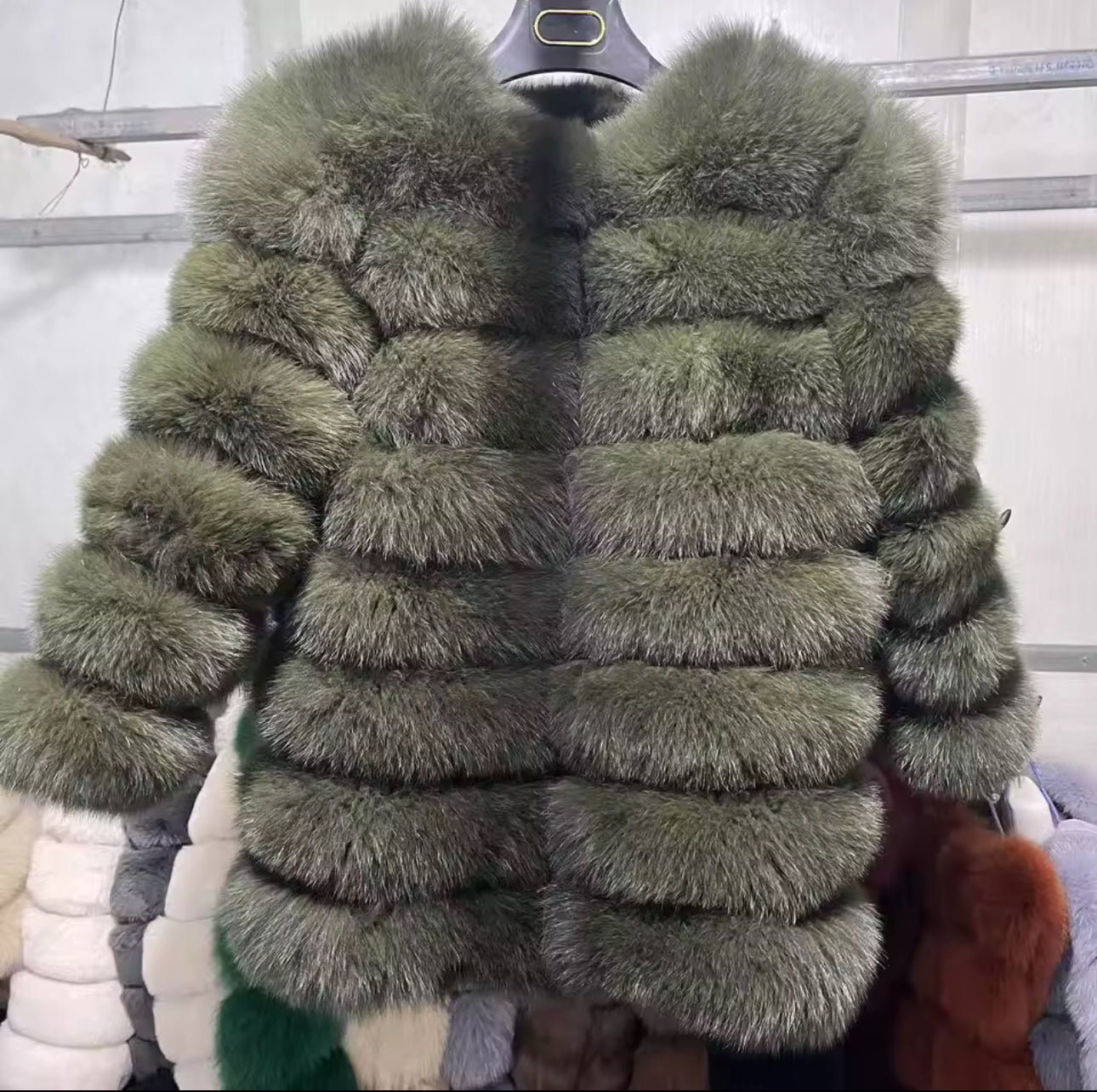 Natural long 4in1 fur coat