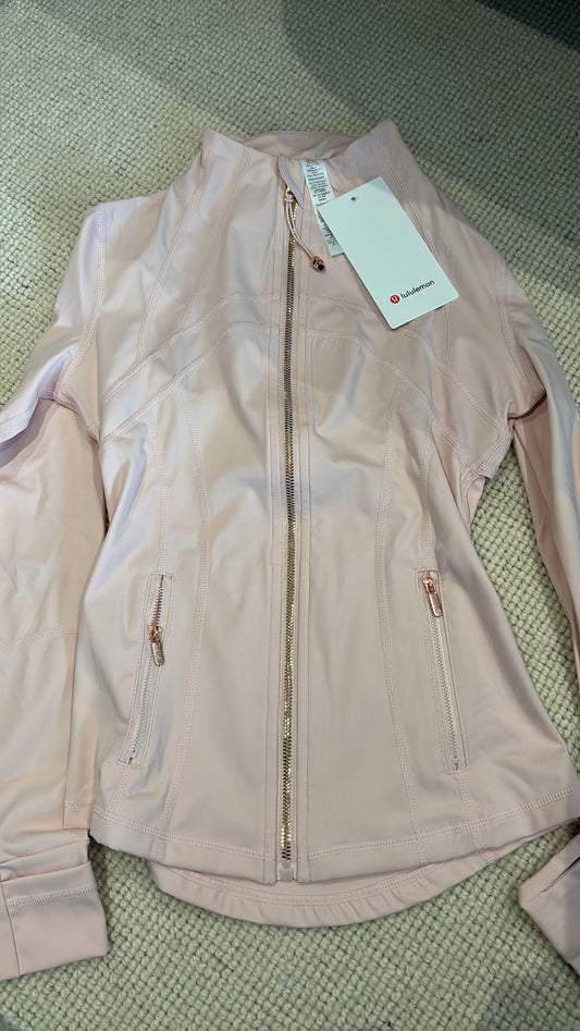 Baby pink & gold lululemon gym jacket size 4