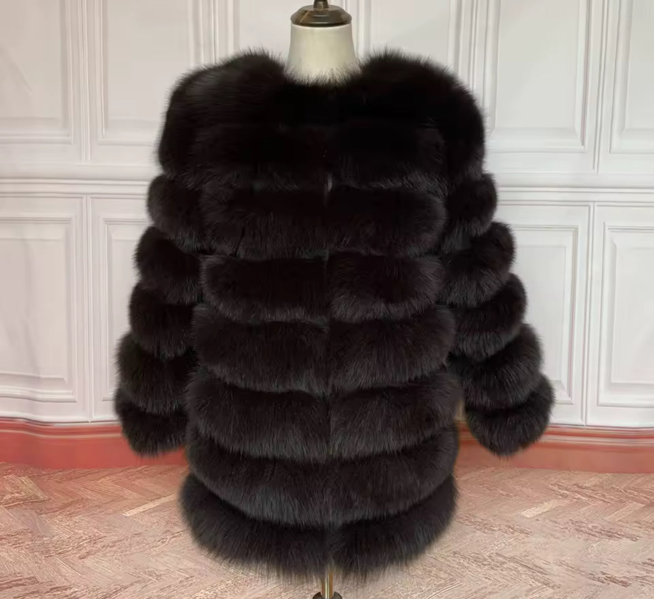 Natural long 4in1 fur coat