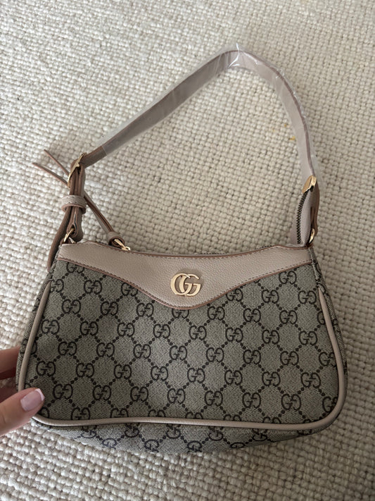Beige and beige gg shoulder bag