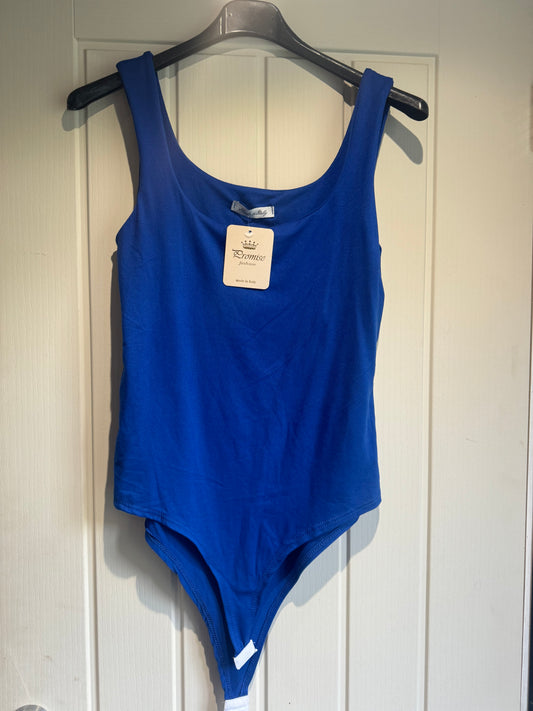 Blue soft touch bodysuit - one size 8-14