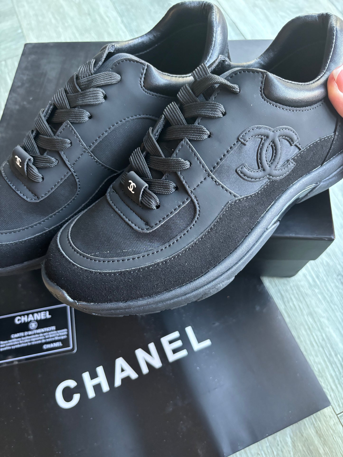 Black cc trainers size 5