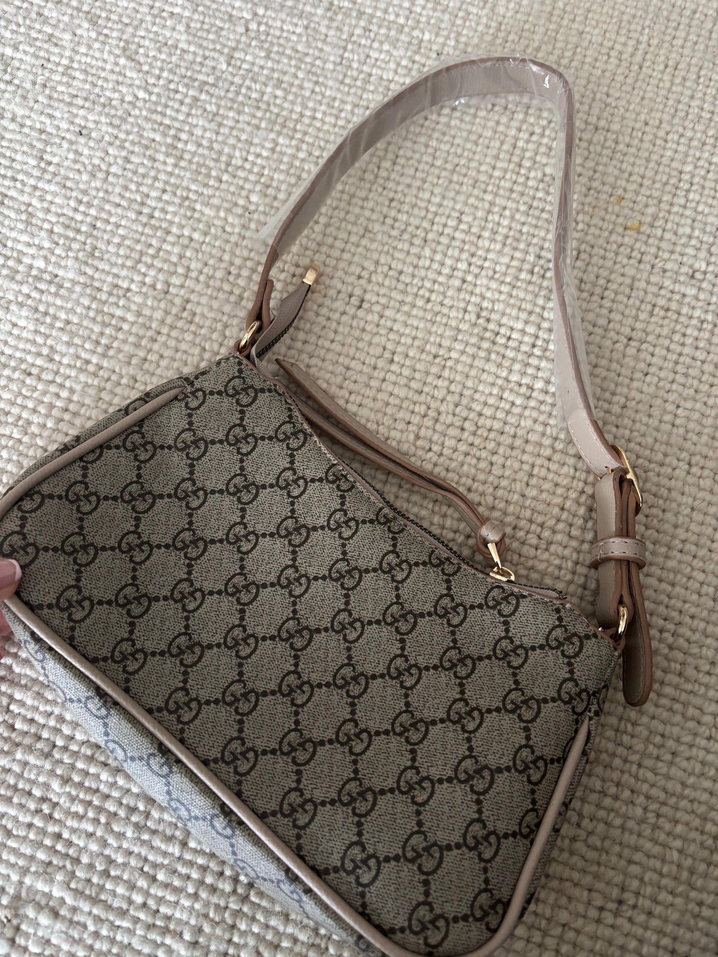 Beige and beige gg shoulder bag