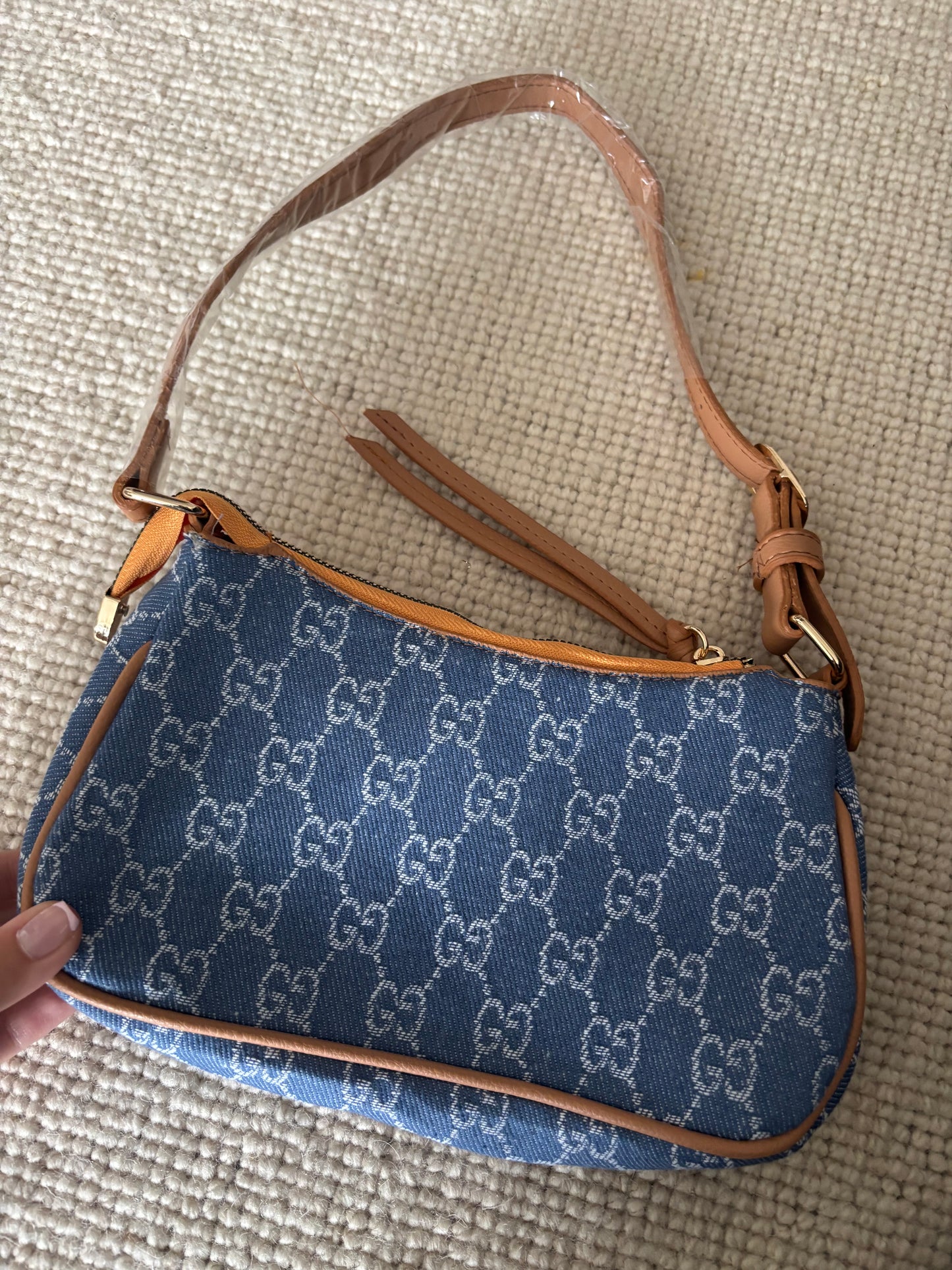 Denim gg shoulder bag
